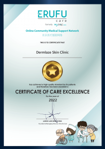 Dermlaze Skin Clinic Certifcate of Care Excellence 2022-1